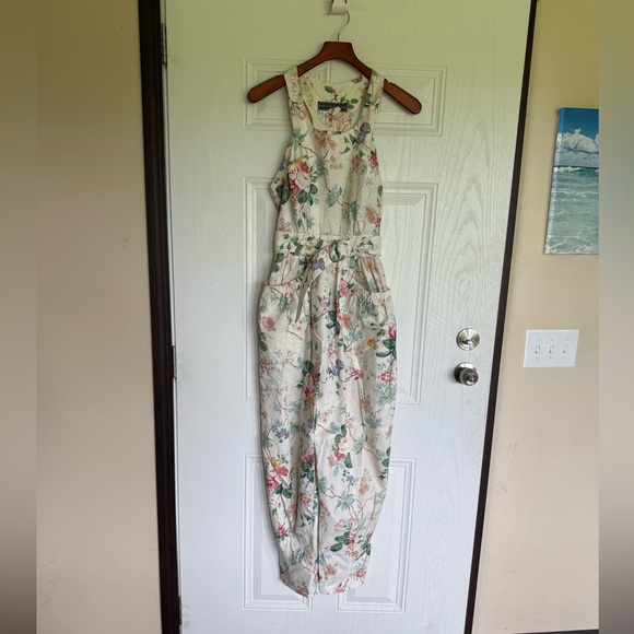 Vintage Karen Alexander cotton pastel floral jumpsuit - 8